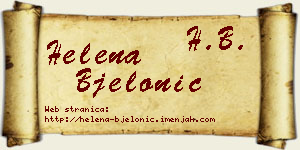 Helena Bjelonić vizit kartica